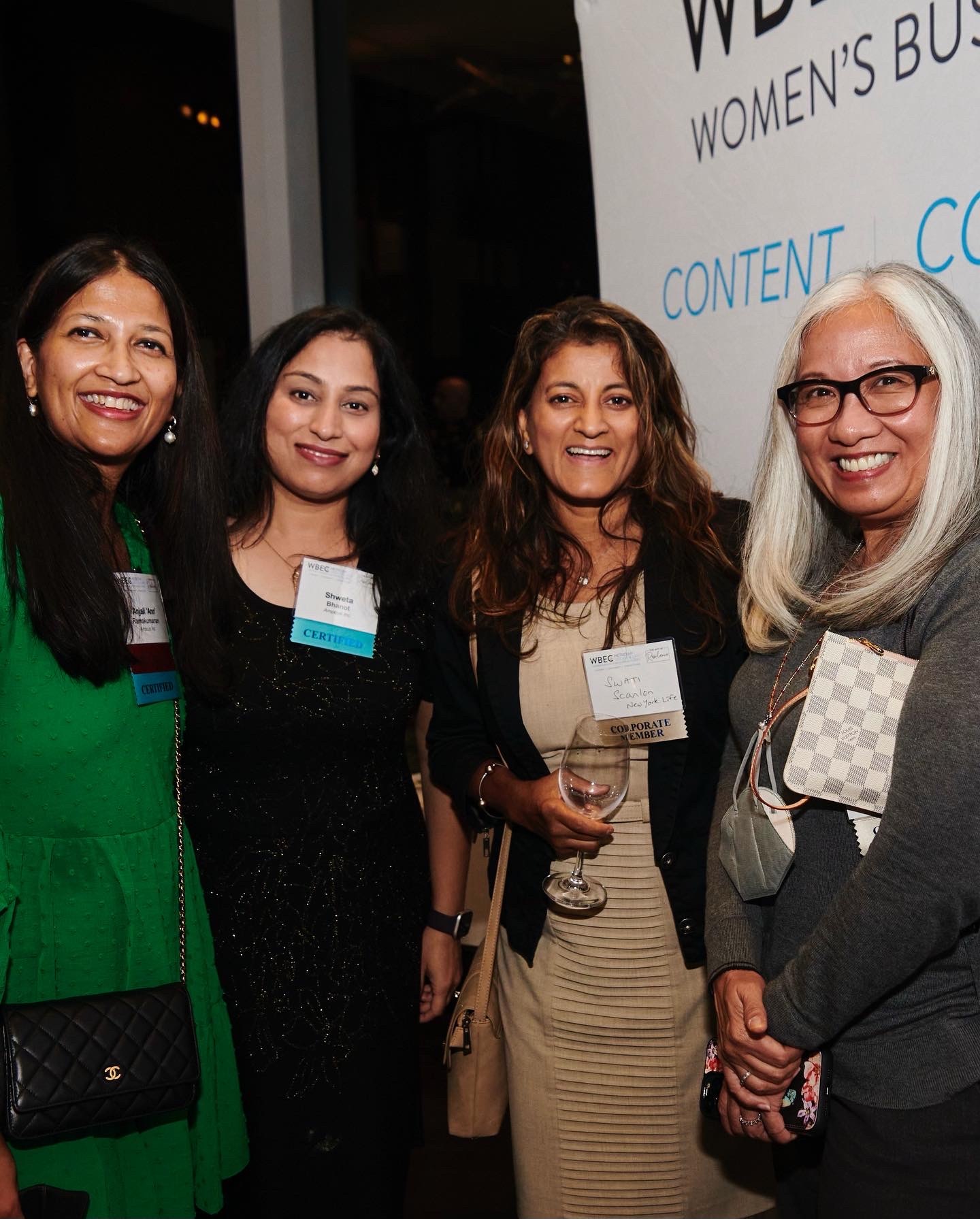 Ann Ramakumaran, Shweta Bhanot, Swati Scanlon and Joy Wong at the 2023 WBEC Greater DMV Celebrating Our Partners Reception