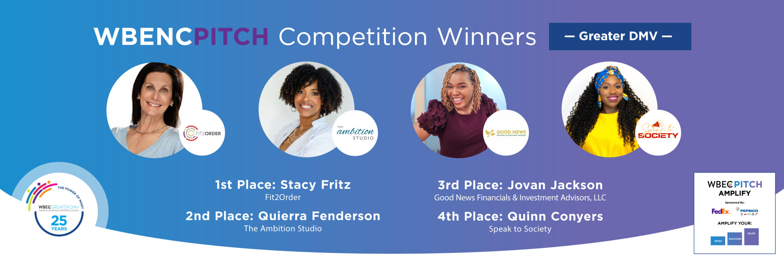 WBEC Greater DMV Regional Pitch Competition winners