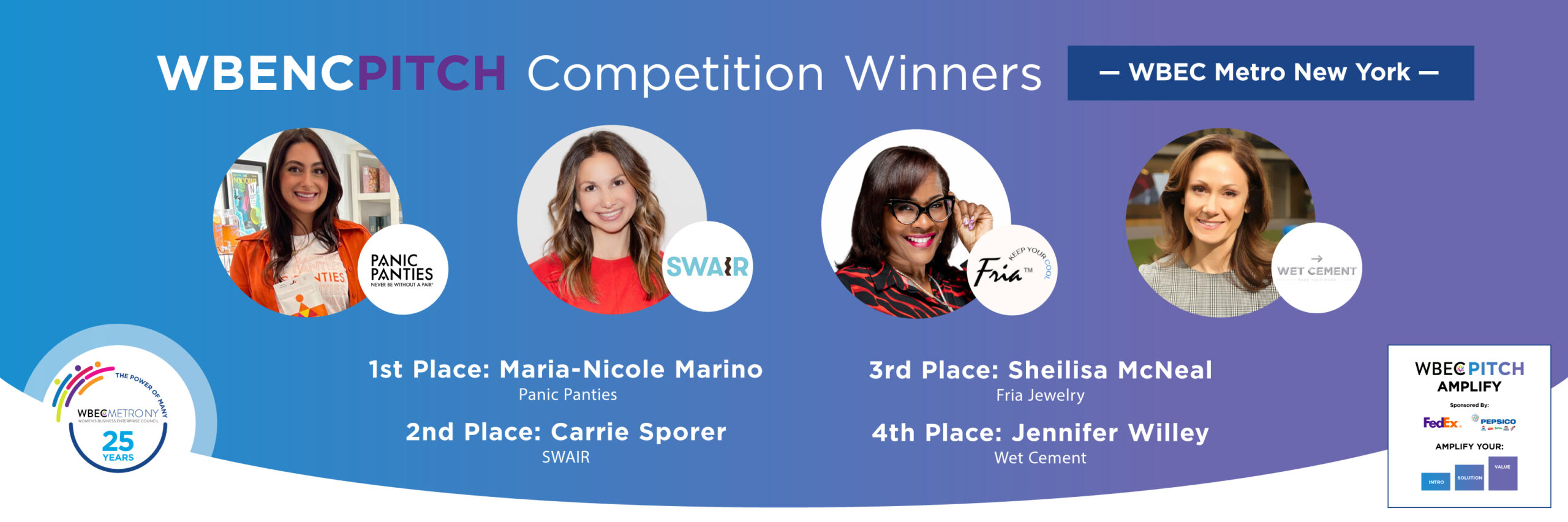 WBEC Metro NY Regional Pitch Competition winners