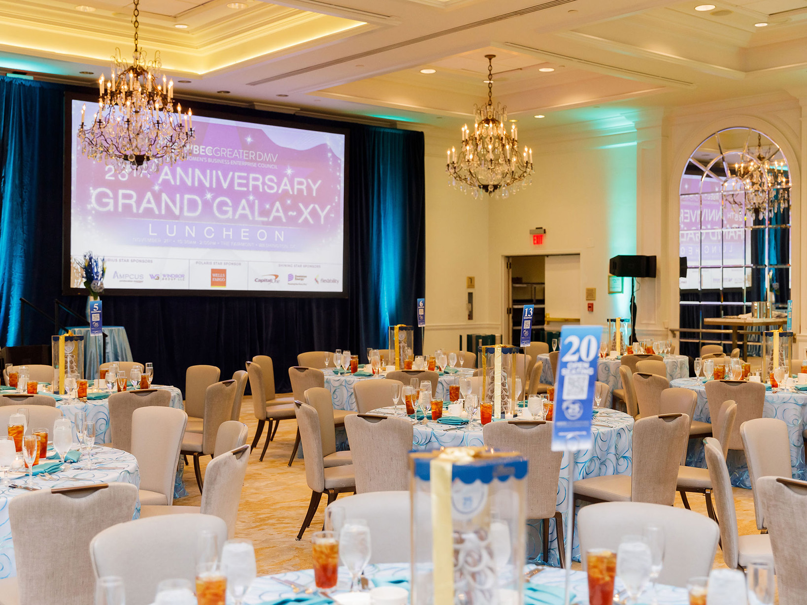 Table settings at the WBEC Greater DMV’s Grand GALA-xy Luncheon 2024