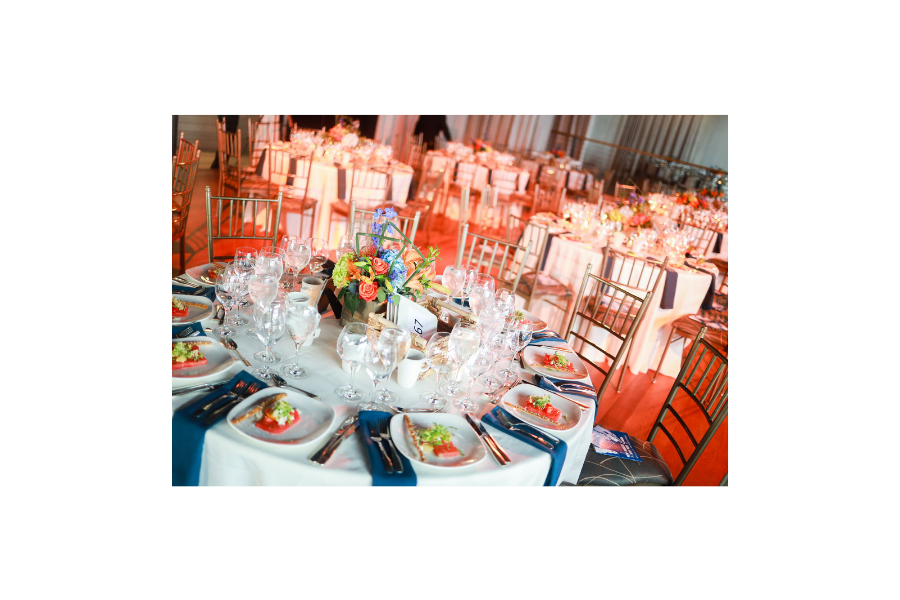 Formal place setting at dinner event