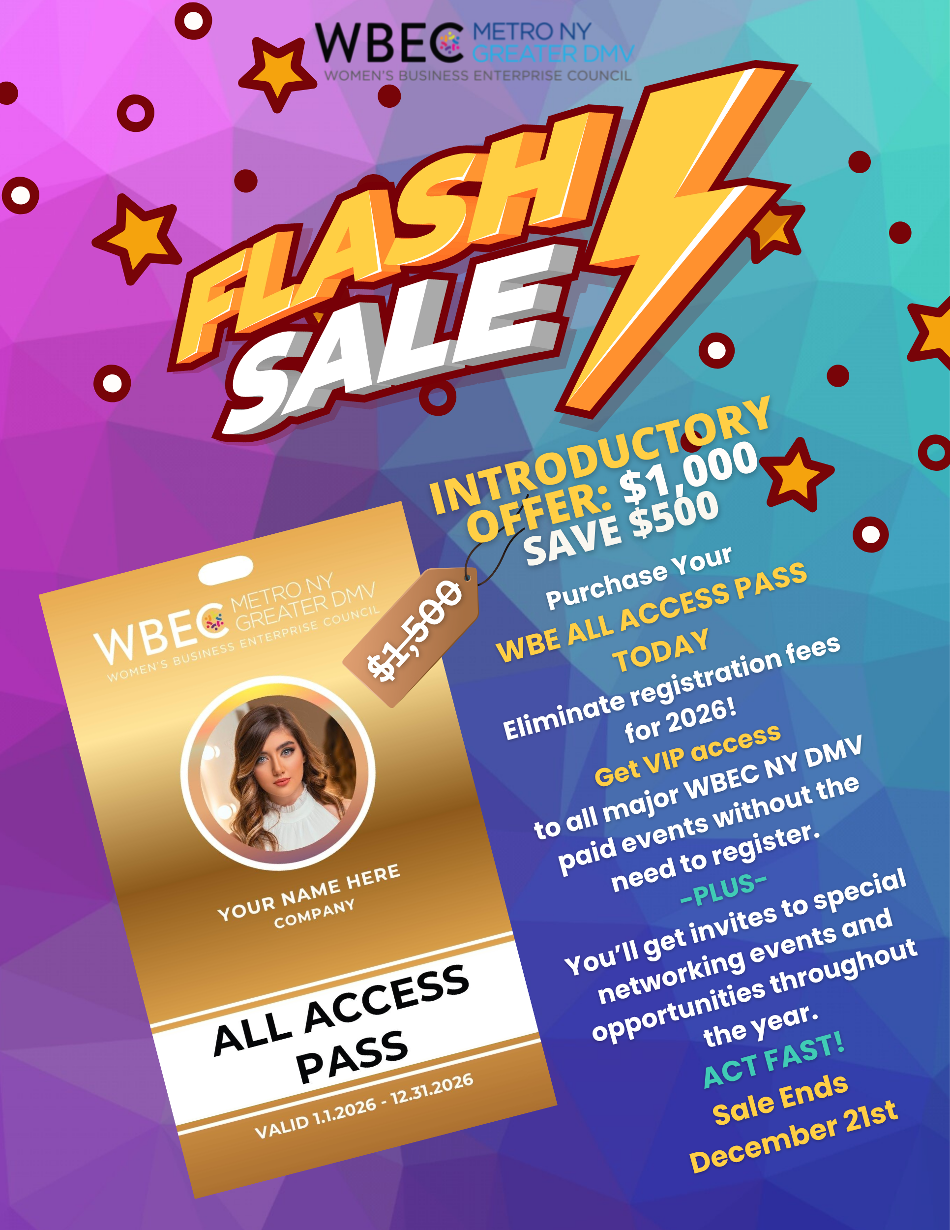 FLASH SALE: 2026 WBEC NY DMV All Access Pass details